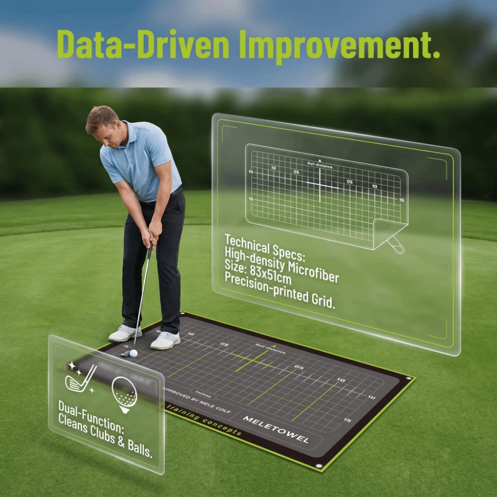 Foldable Putting Practice Mat Microfiber Golf Club Towel Golf Practice Aid Indoor Outdoor Practice