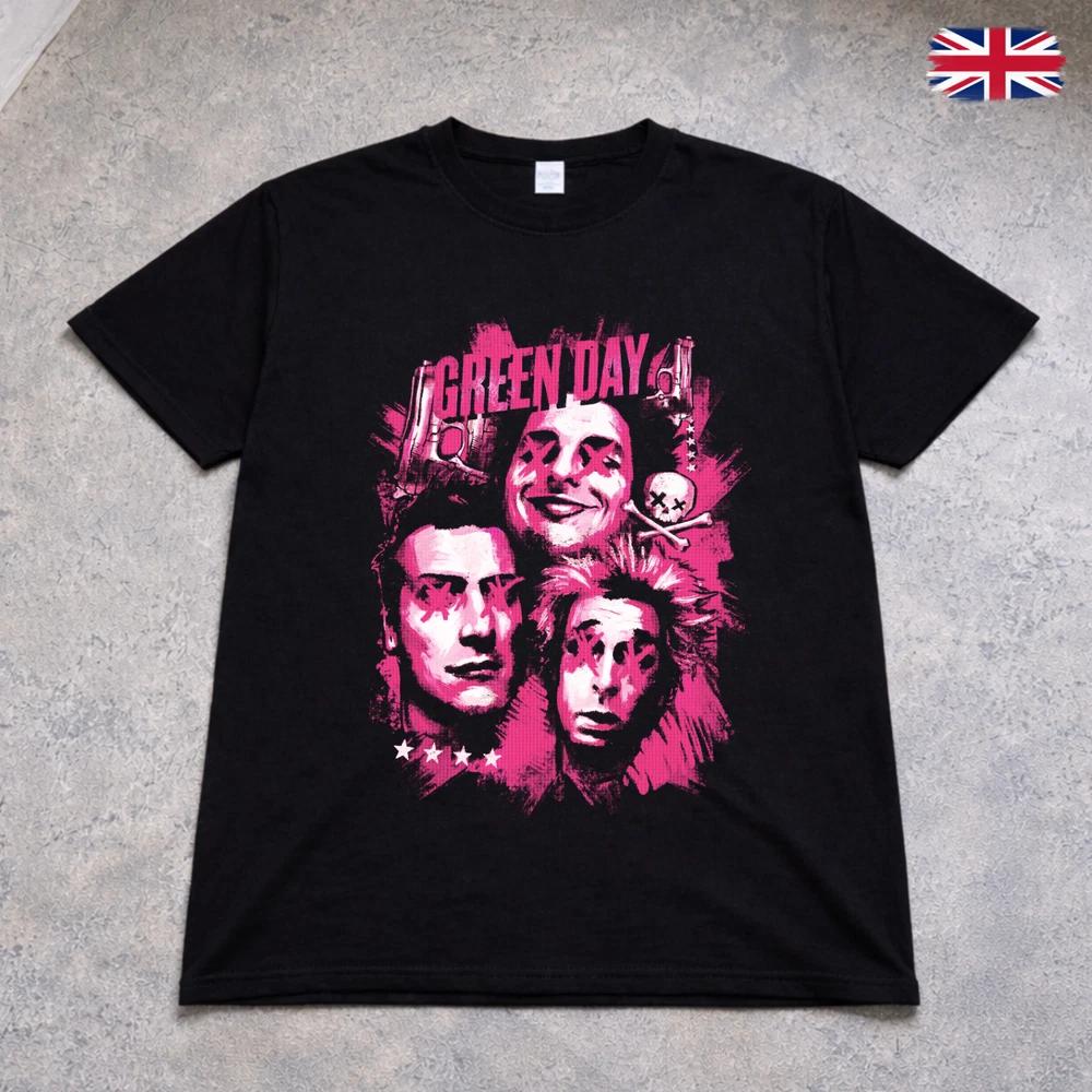 Green Day Punk Rock T Shirt Band Graphic Tee Adults Kids Black Pink 2XL