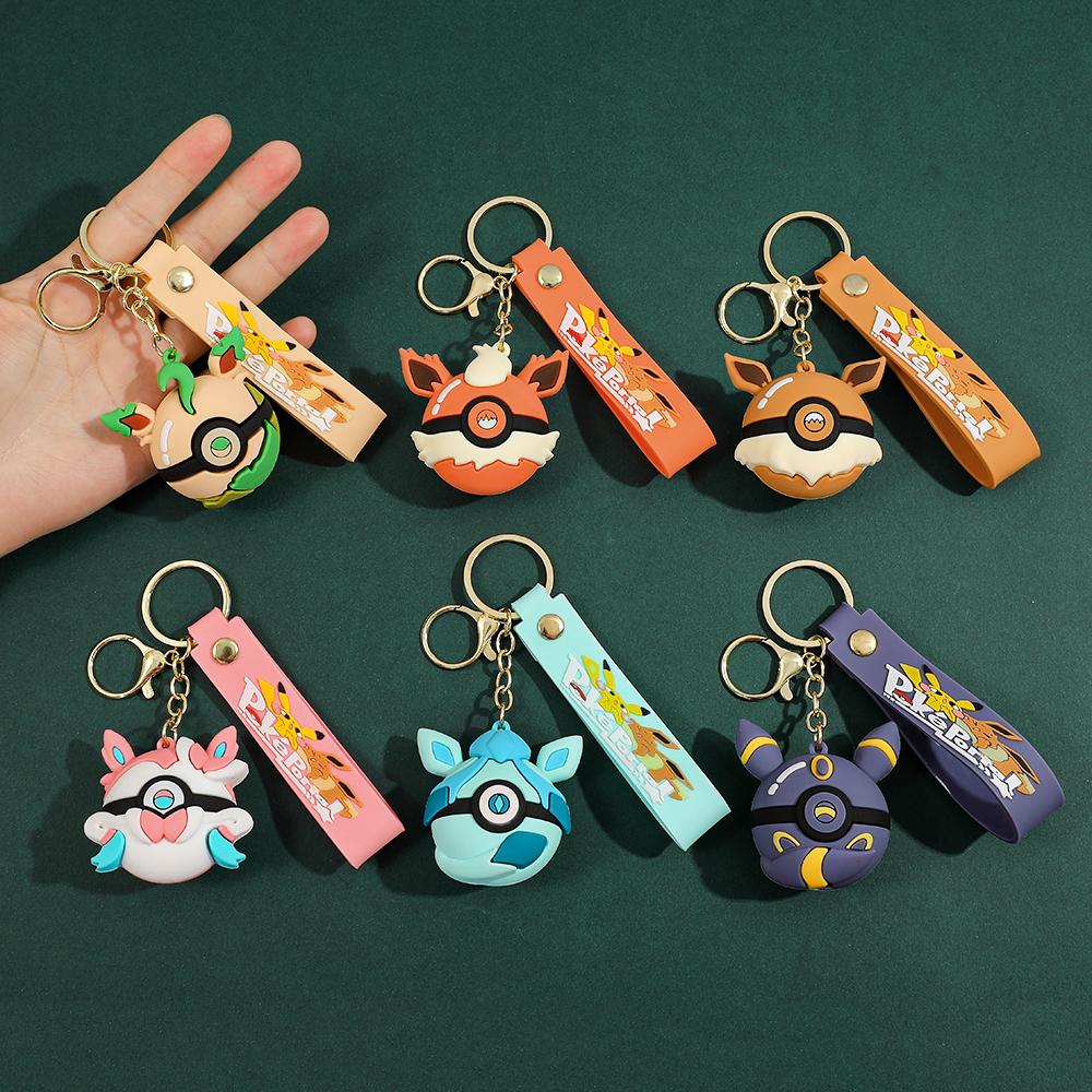 Poké Ball Keychain, Heavy Duty Metal Pokémon Ball Keychain, Anime Collectible Key Ring for Car Keys Bag Charm Gift