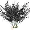 Halloween Black Artificial Plant Vine Eucalyptus Persian Fern Leaf Plastic Fake Flower Grass Home Party Garden Decor Photo Props
