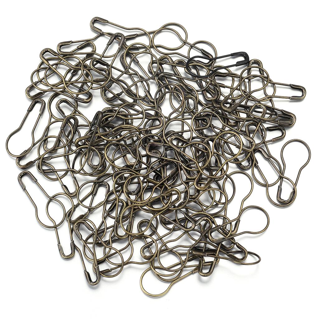 200Pcs Colorful Safety Pins Metal Gourd Pear Shape Locking Knitting Marker Tag Pins For Crafts Garment Brooch Sewing Pins Tools