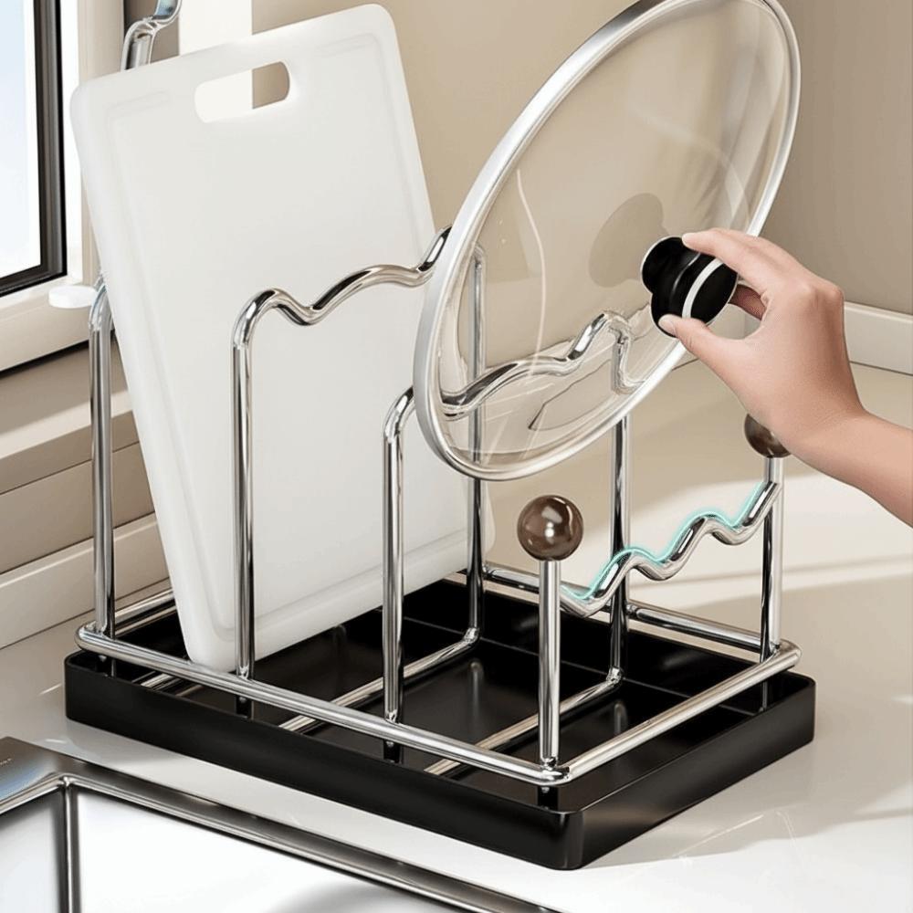 Mehrschichtiger Topfdeckel-Aufbewahrungsständer Vertikaler Schneidebrett-Halter Schneidebrett-Organizer Teller