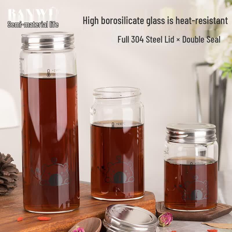 Heat-Resistant High Borosilicate Glass Storage Bottles