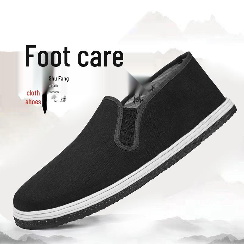 Herren Slipper Arbeitsschuhe mit dicker Sohle aus Stoff mit Tausendschicht-Schutz