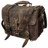 Vintage Brown Genuine Buffalo Leather Messenger Bag 16"Laptop Briefcase Satchel