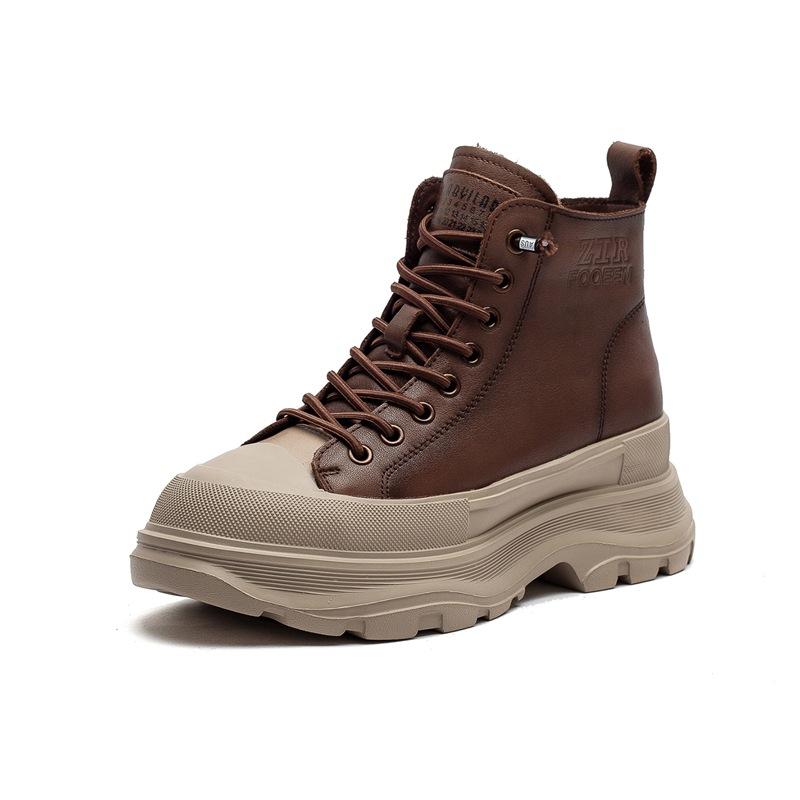 New Thick-soled Women's Boots, Round-toed Fashionable Ankle Boots, Versatile Casual Women's Shoes