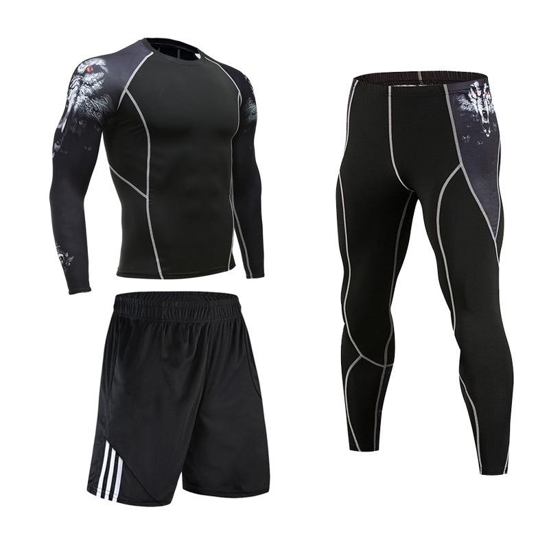 Men's Quick-Dry Sports Set: Long Sleeve Tights & Basketball Training Suit