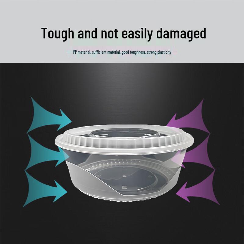 Lvkangchu 3500ml Round Disposable Food Containers with Lids, 90-Pack