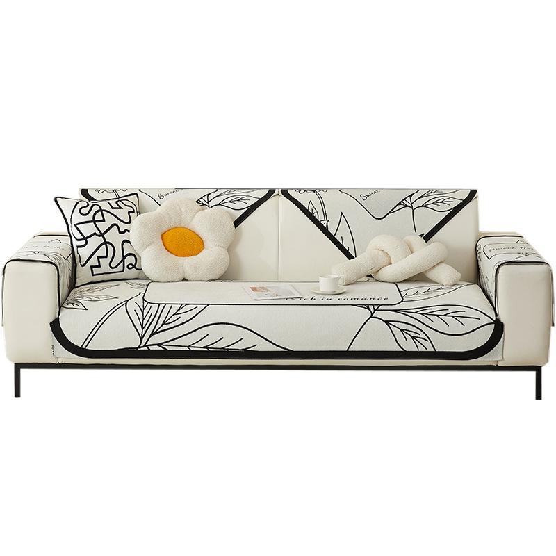 French Retro Sofa Cushion, Simple And Fashionable Home, Straight Row Sofa Cover, Universal Chenille Non-Slip Cover For All Seasons
