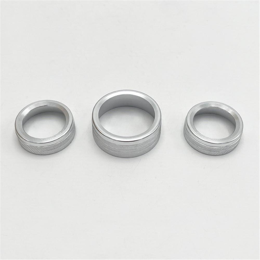 3pcs Air Conditioning Audio Switch Decor Ring Red Fit For Dodge Durango 300/300s