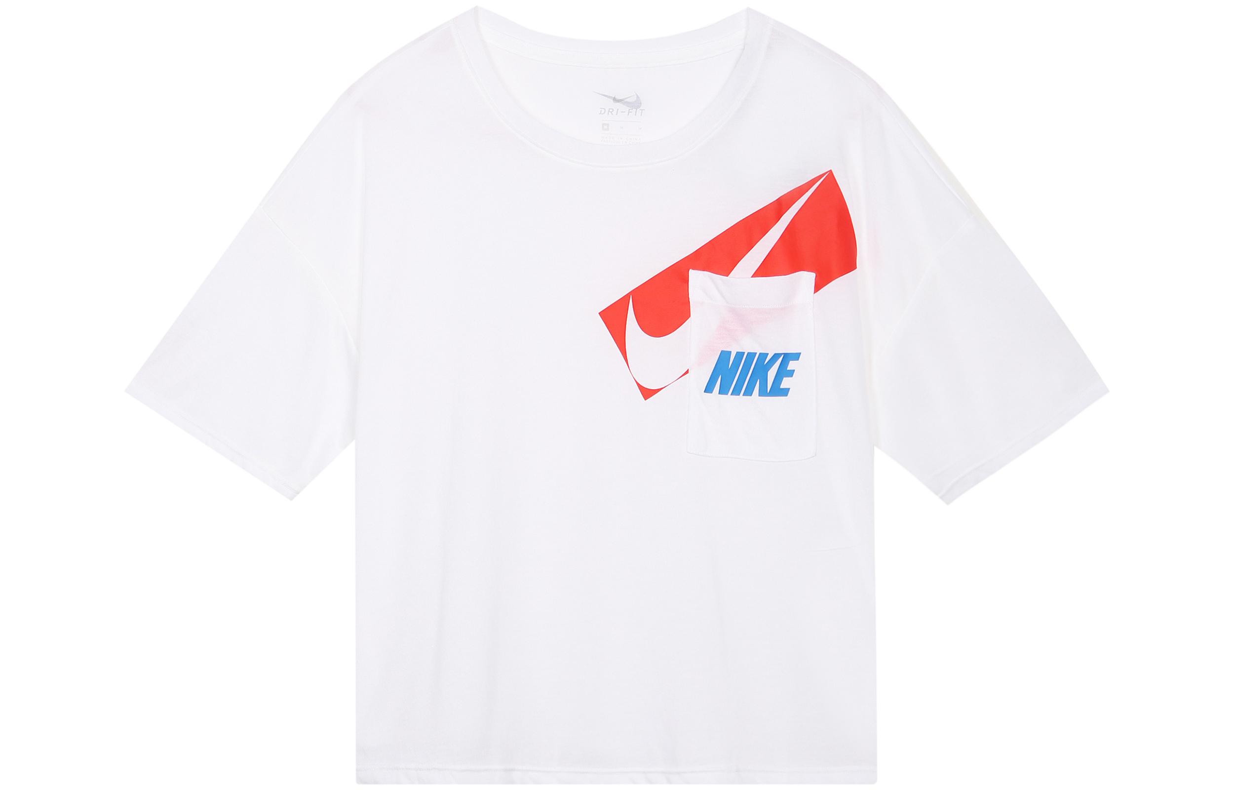 Nike T Shirts Women s White Crew Neck Moderate DC7190-100 S
