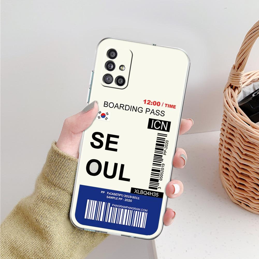 Case For Samsung A15 A13 A35 A55 A51 A71 A41 A31 A05 A17 A23 A25 A33 A53 A73 5G A07 4G Cover World City Travel Ticket New York