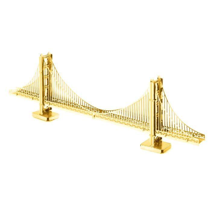 Metal earth fascinations gold golden gate bridge puzzle 3d en métal
