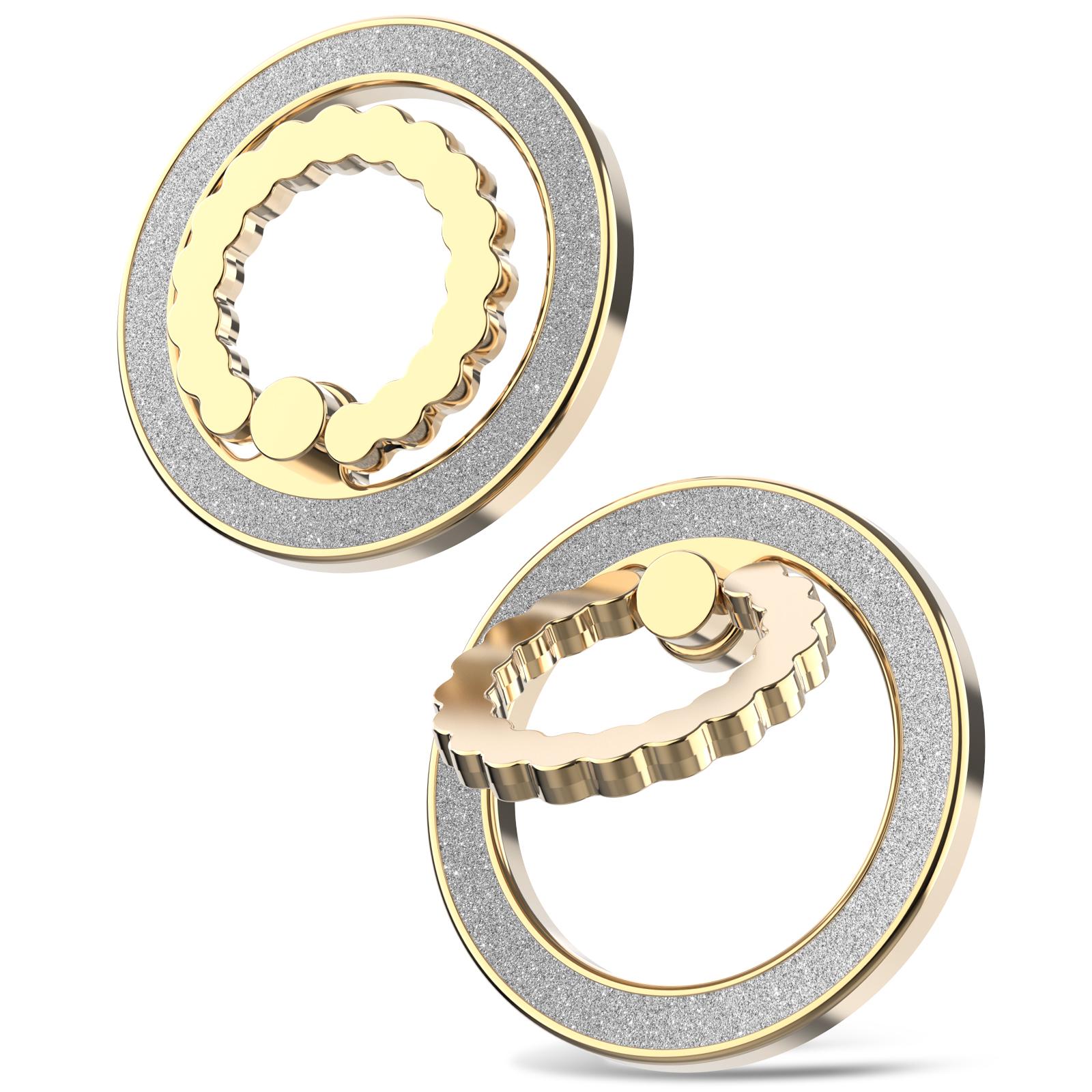 

A677 Magnetic Finger Ring Kickstand Rotation Metal Phone Grip Stand Gold