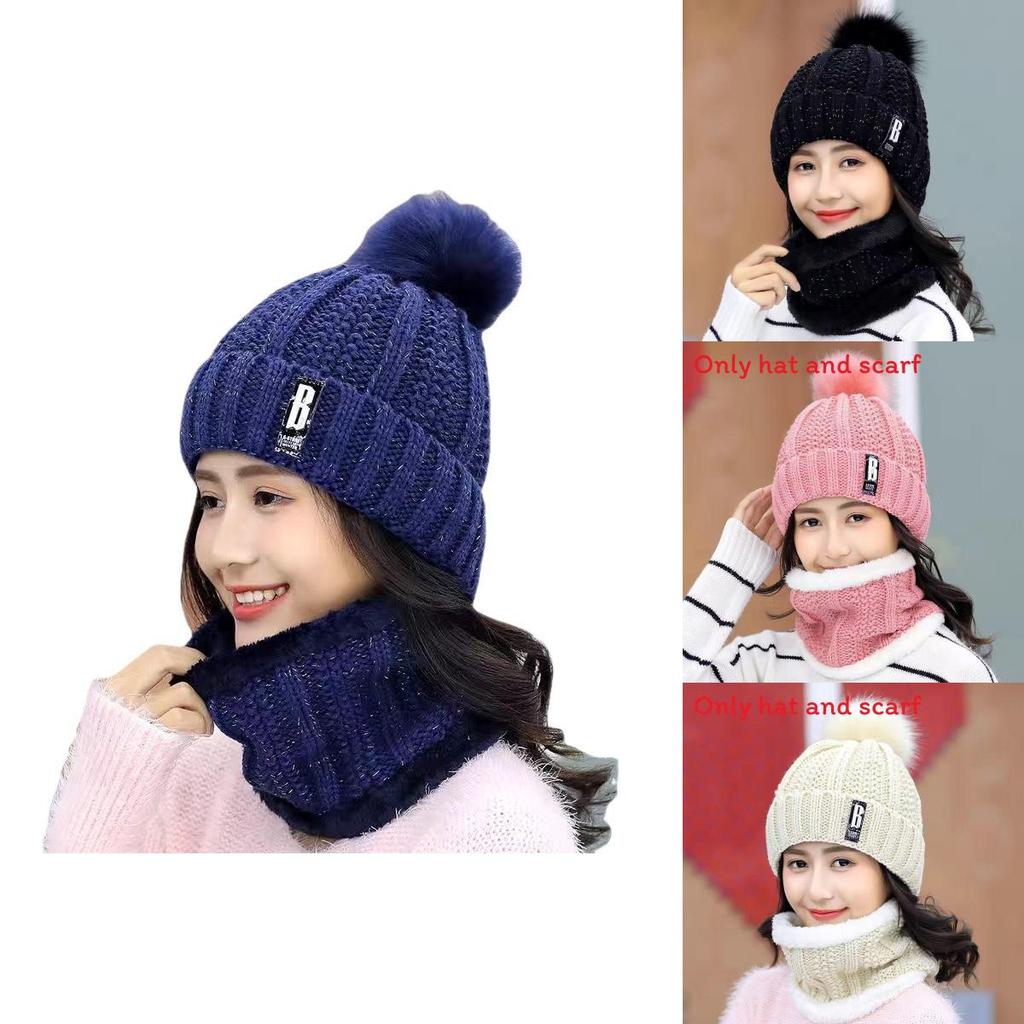 Korean Style Thick Woolen Beanie With Neck Cover And Letter Details For Cold Weather