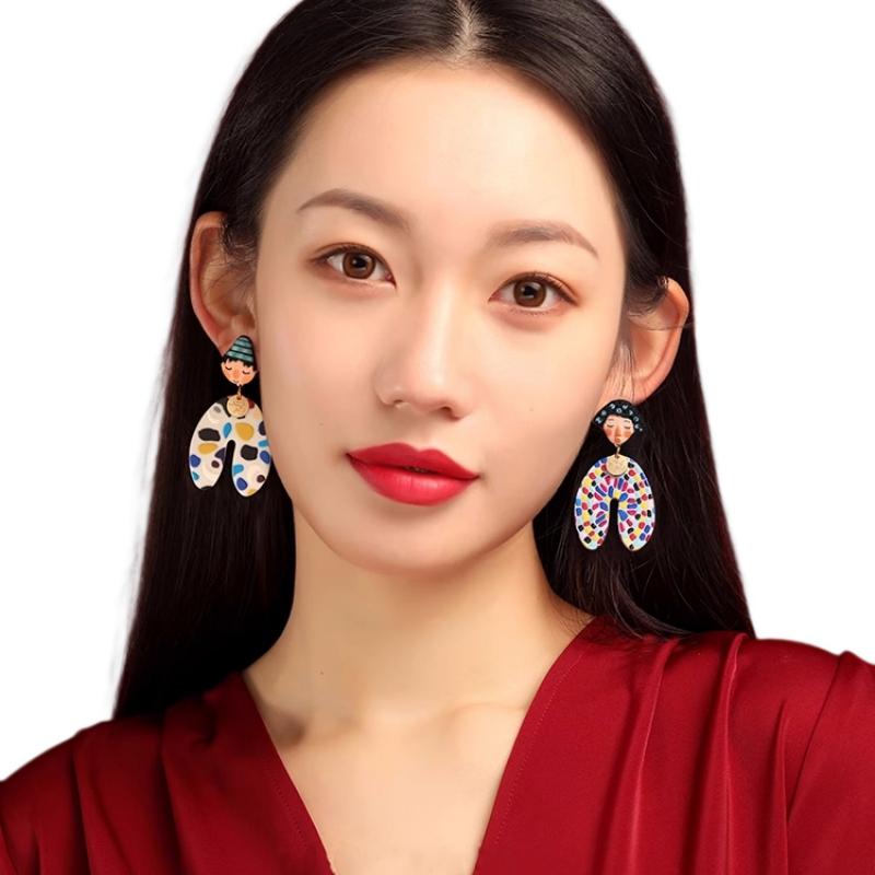 Top Sale Fashion Colourful Dangle Earrings for Women Accessories Stud Earring Pendientes New In Resin Earings