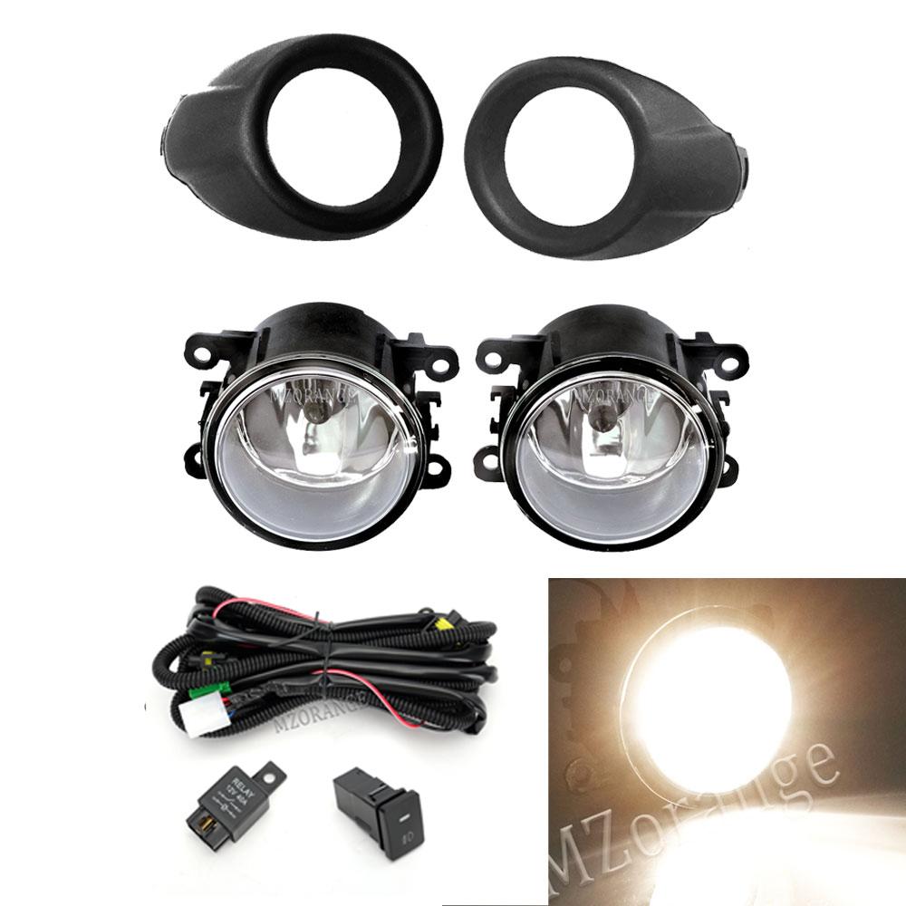 LED Fog Lights for Ford Focus 3 2012 2013 2014 Chrome Fog Light Cover Grill Fog Lamp Frames Headlight Foglight Wire Harness