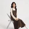 Women's French Corduroy Fishtail Overall Dress - Autumn/Winter Belly Slimming Suspender