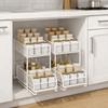 Iron Pull Out Storage Rack Stable Frame Sliding Cabinet Basket 2 Tier Storage Basket  Bathroom
