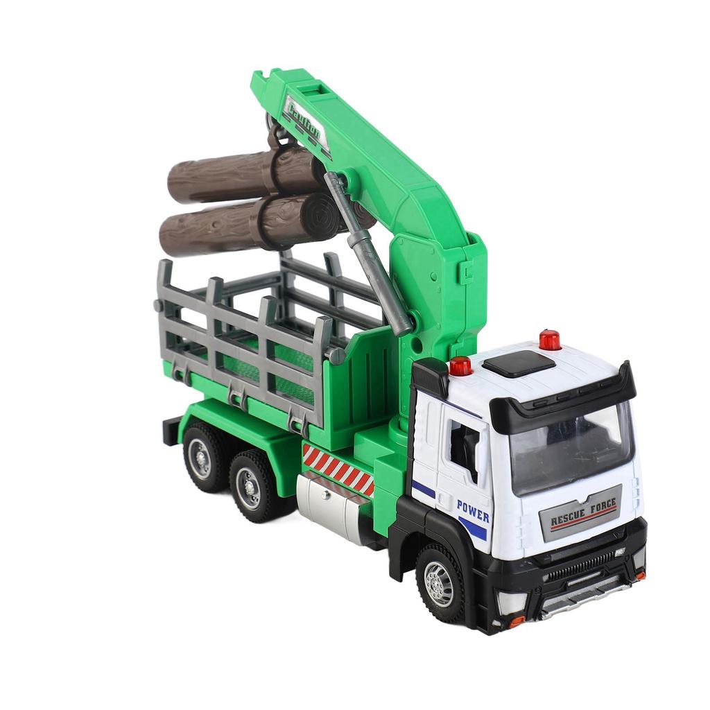 Logging Truck Toy 1:32 Log Vehicle Model with Light Music Effect for 6 Years Old Above Green