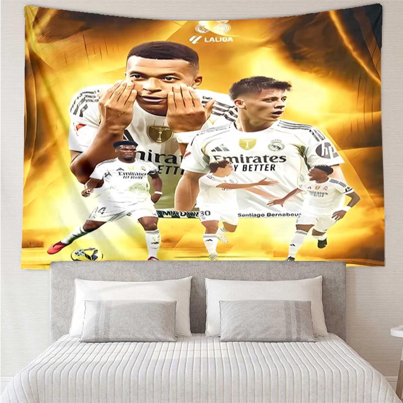 Kylian Mbappé Tapestry for Bedroom Aesthetic Classroom Tapestries Wall Hanging for Living Room Dorm Office,Ideal Creative Gift