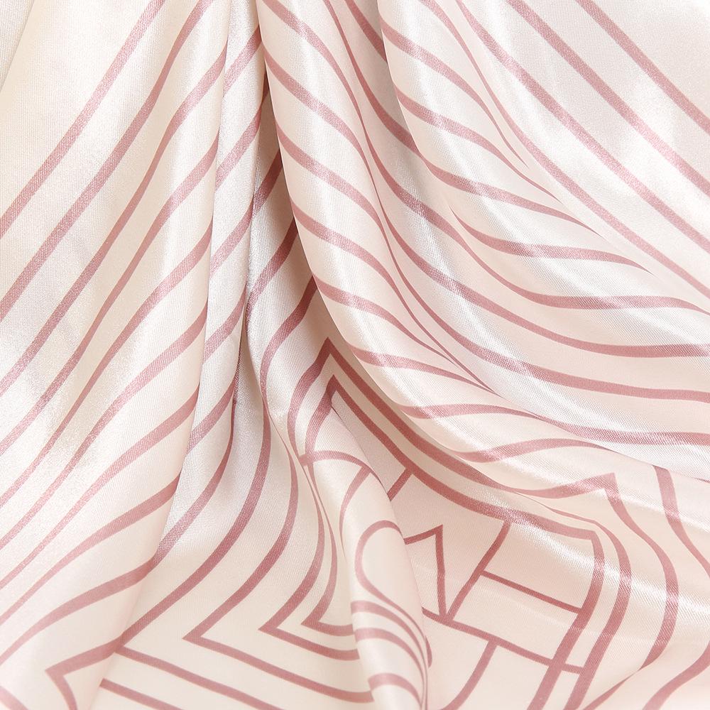 2024 Summer Korean Fashion Striped Satin Shawl for Women - Faux Silk Decorative Scarf FJ024