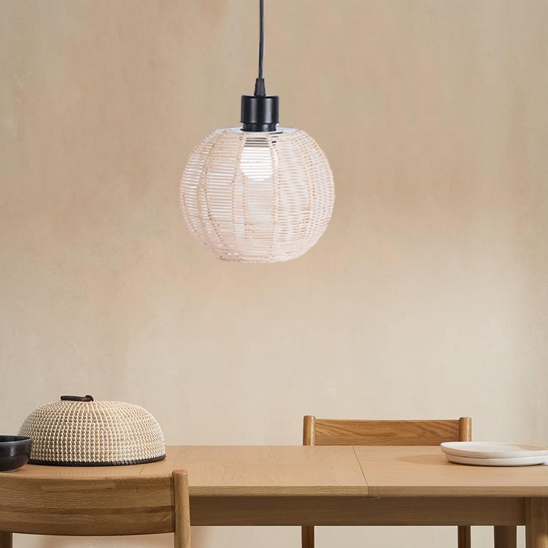 Retro Woven Lampshade Imitation Vine Rope Lamp Cover Hanging Chandelier Restaurant Kitchen Light Fixture Accessories Home Decor