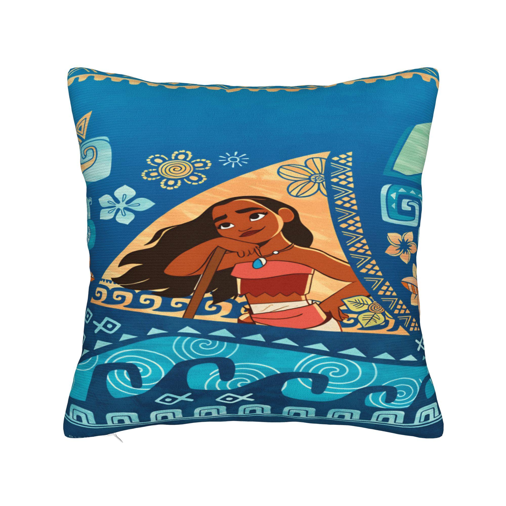 

Pillow Cover Cartoon M-Moana V-Vaiana Maui Novelty Pillow Case For Sofa Couch Bed Living Room Pillowcases 12x12Inch
