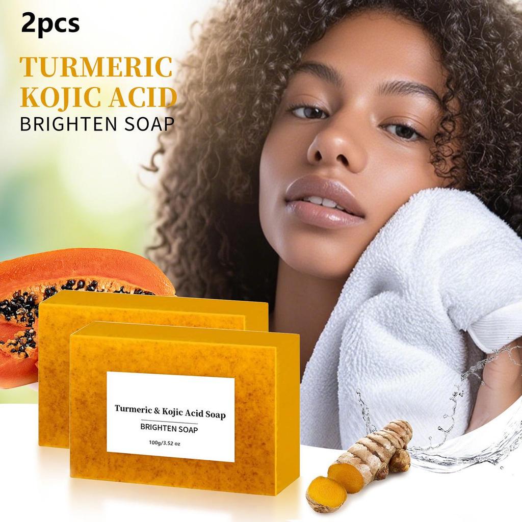 Exfoliating Handmade Turmeric VC Soap for Cleansing and Bathing