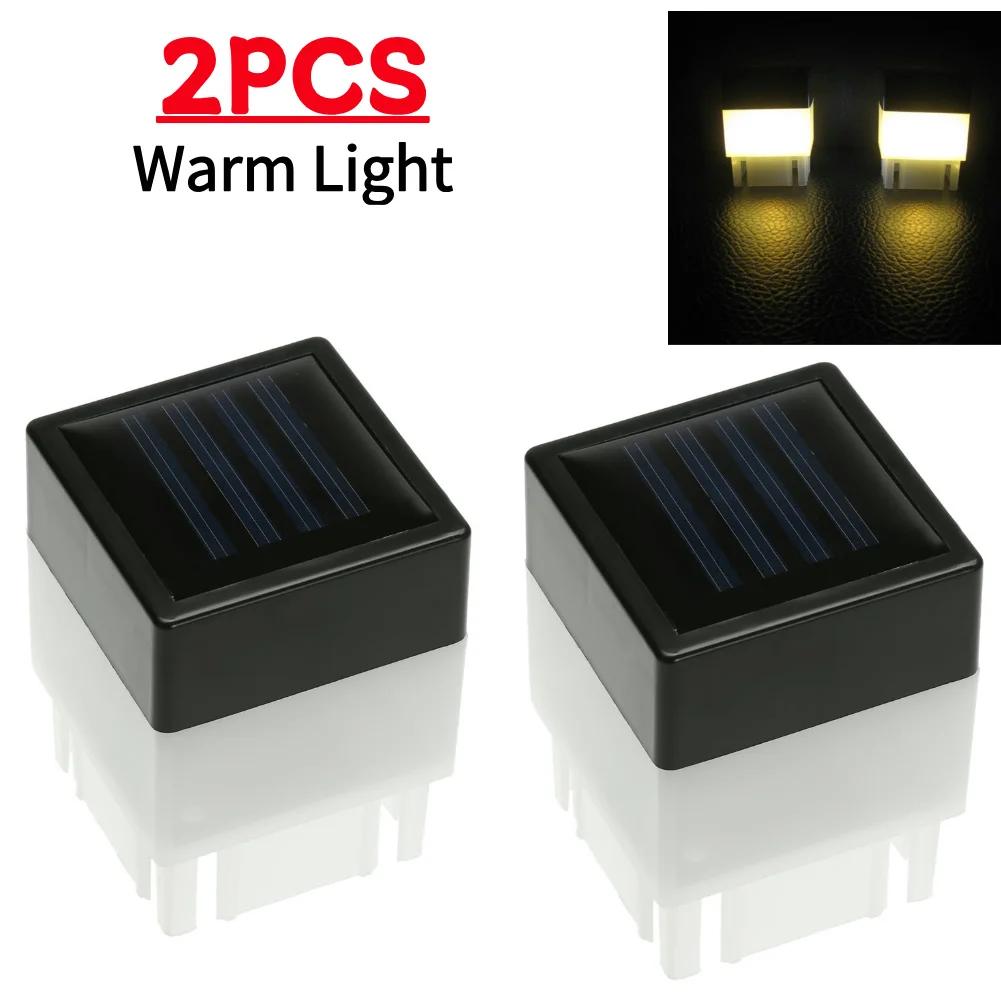 Waterproof Outdoor Column Head Lamp Solar Powered LED Fence Deck Post Lamp for Patio Garden Landscape Decoration