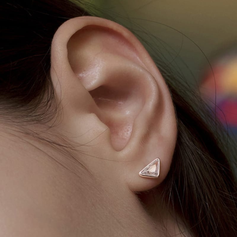 TOU SS026 Triangle Cubic Earrings