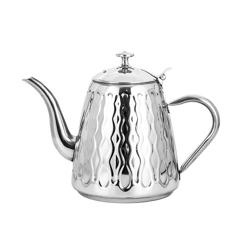 

1.8L Tea Pot with Filter Gold Thicker Stainless Steel Water Kettle Hotel Coffee Pot Restaurant Induction Cooker Tea Kettle срібний