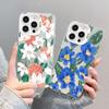 Fashion Colored Flower Laser Phone Case For iPhone 17 16 Pro Max 15 14 Pro Max Plus 13 Mini 12 11 Pro Max Shockproof Cute Covers