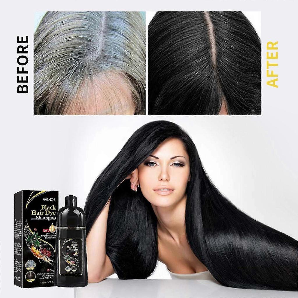 Black Hair Shampoo for Natural Hair, Instant Black Hair Shampoo Hair Dye Shampoo for Men Women Black Color