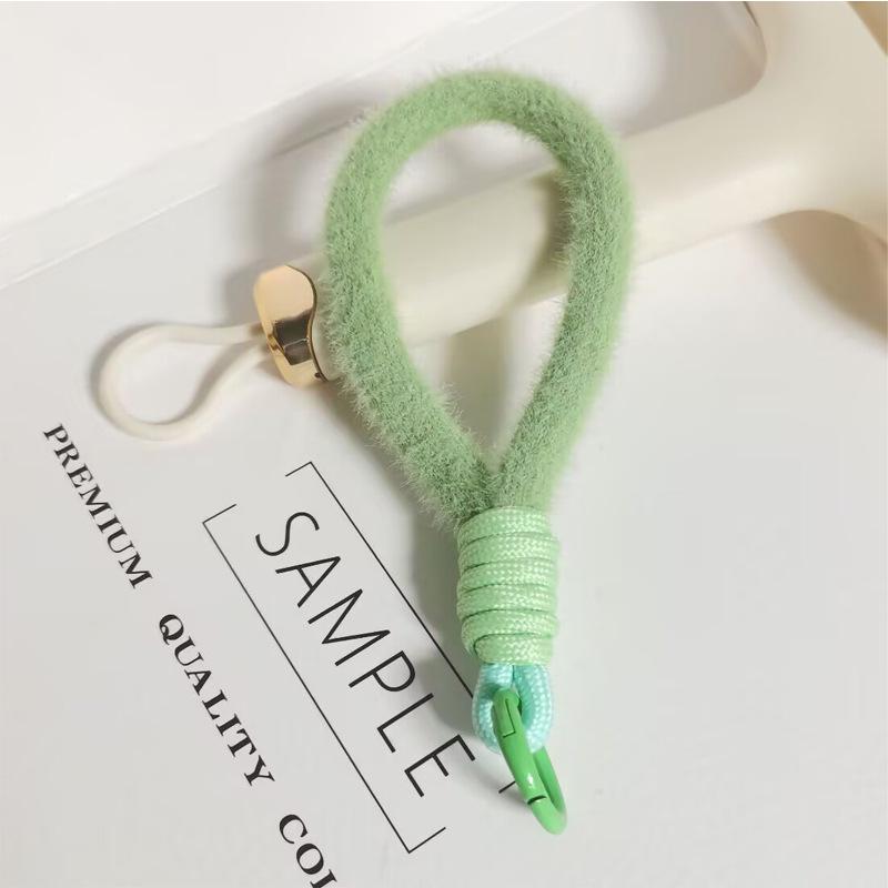 Colorful Plush Phone Wrist Strap Keychain - Anti-Lost Fashion Charm