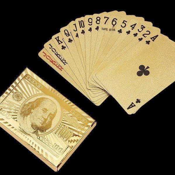 Gold Foil Waterproof Durable Playing Cards - Washable High-Grade for Party & Tabletop Dou Dizhu