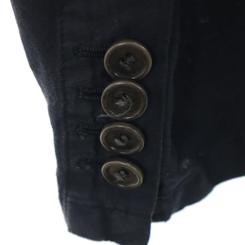 DRIES VAN NOTEN Linen Blend Drivers Jacket 48 Navy Men's Used