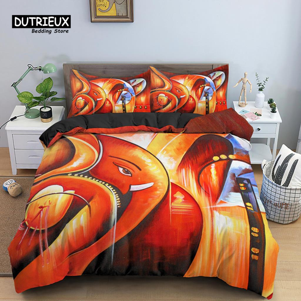 Modern Classic Indian Ganesha Bohemian Meditation Elephant Polyester Mandala For Kids Teen Adults Full Comforter