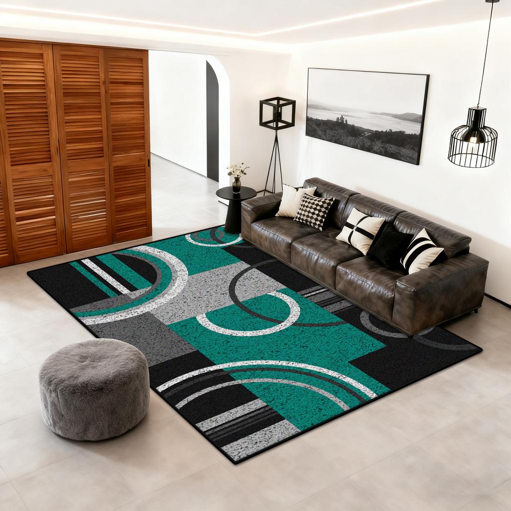 Nordic Style Large Area Rug Geometric Carpet Non-Slip Washable Rug for Living Room Bedroom Cloakroom Home Decor Floor Mat Soft