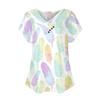 Summer Tops For Women Floral Pattern For Women V-Neck Short Sleeve Comfy Womens Tops Oversized Tshirts
