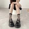 Love Heart Transparent Ins Style Socks Ruffle Short Tube Socks Sweet Glass Fiber Socks  Girl