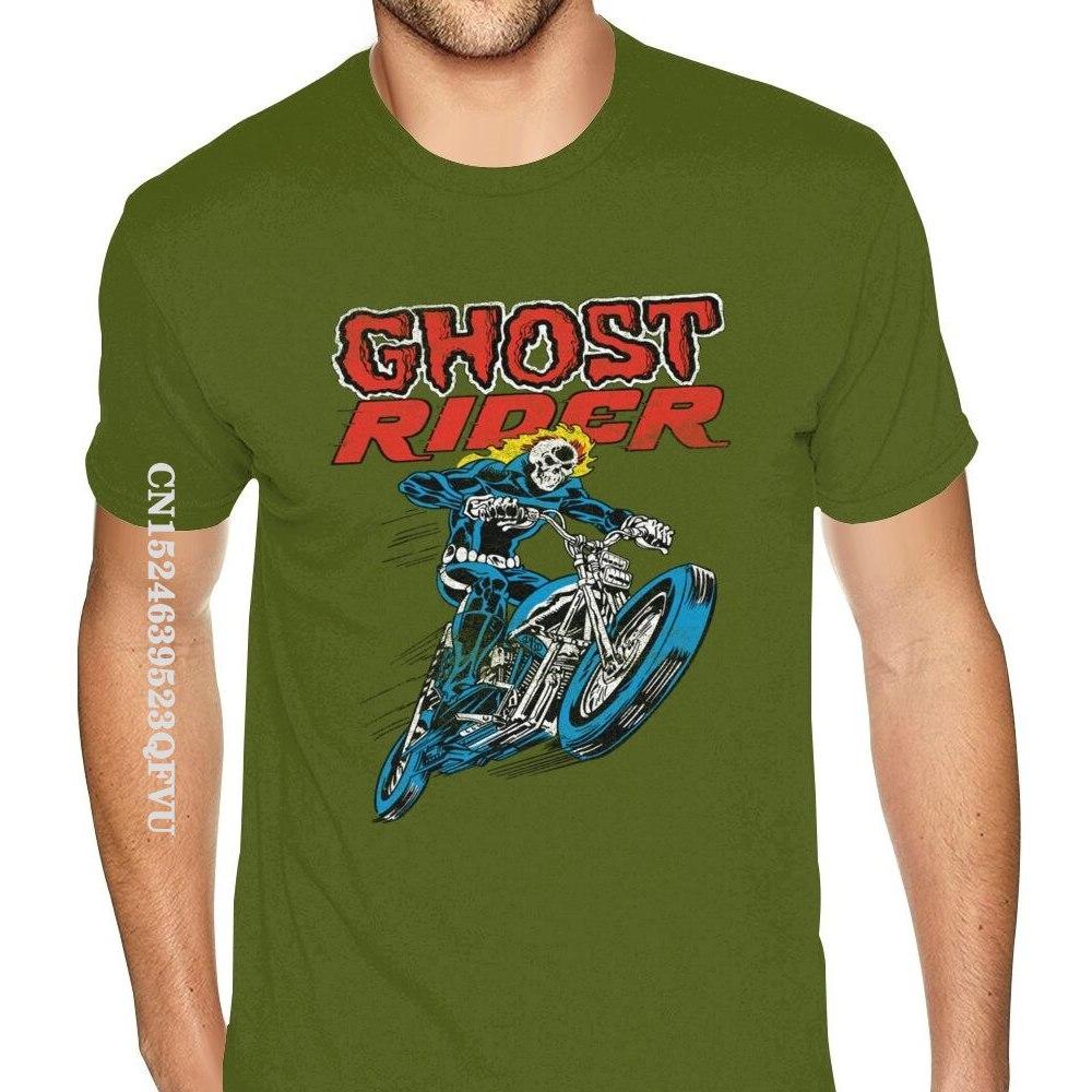 Lovely Ghost Rider Tee Shirts Men's Top Quality Gothic Style Anime Tshirt Pure Cotton Crew T-Shirts Punk Style