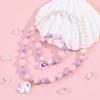 2Pcs Fashion Simple Colorful Beaded Short Necklace Bracelet Female Jewelry