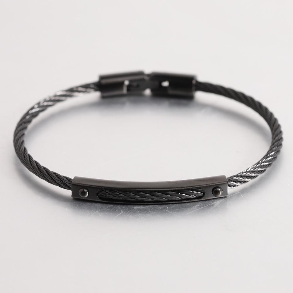 Versatile 5MM Titanium Steel Cable Wire Bracelet for Women - European & American Style
