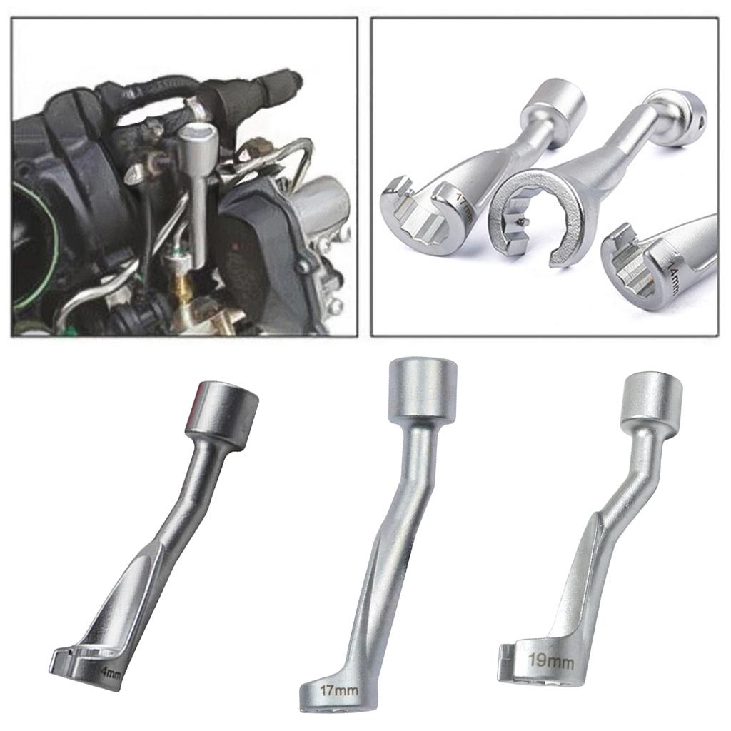 Precise Automotive Fuels Injector Wrench Spanner 14mm/17mm/19mm for Efficient Repair Ergonomic Handle Steel Construction