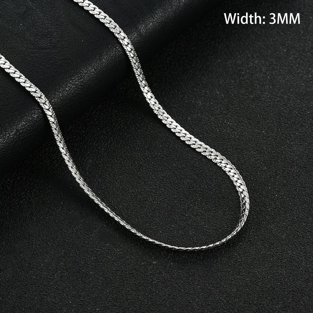3mm/4.5mm/6mm Embossed Stainless Steel Sturdy Retro Link Cuban Chain Long Necklace for Men Women Silver/Gold Jewelry