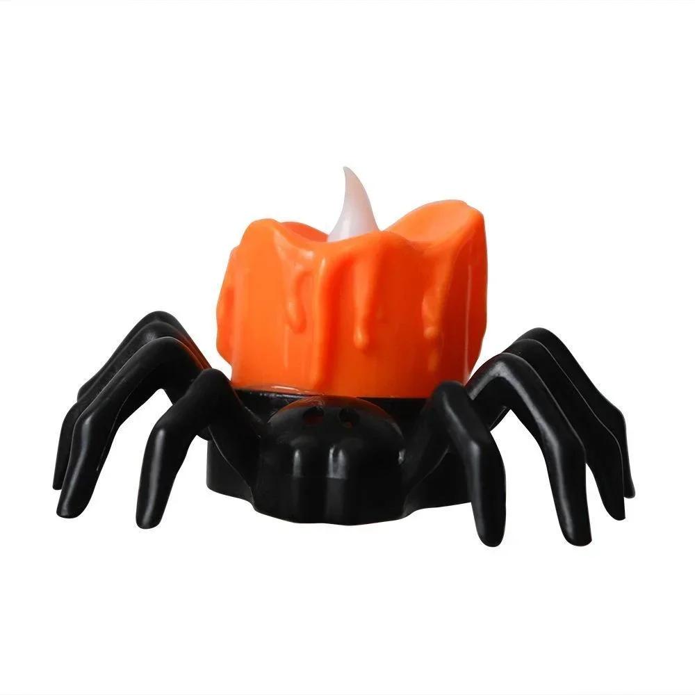 1pcs Halloween LED Candle Light Spider Pumpkin Lantern for Party Supplies Home Decor Ornaments Haunted House Horror Props