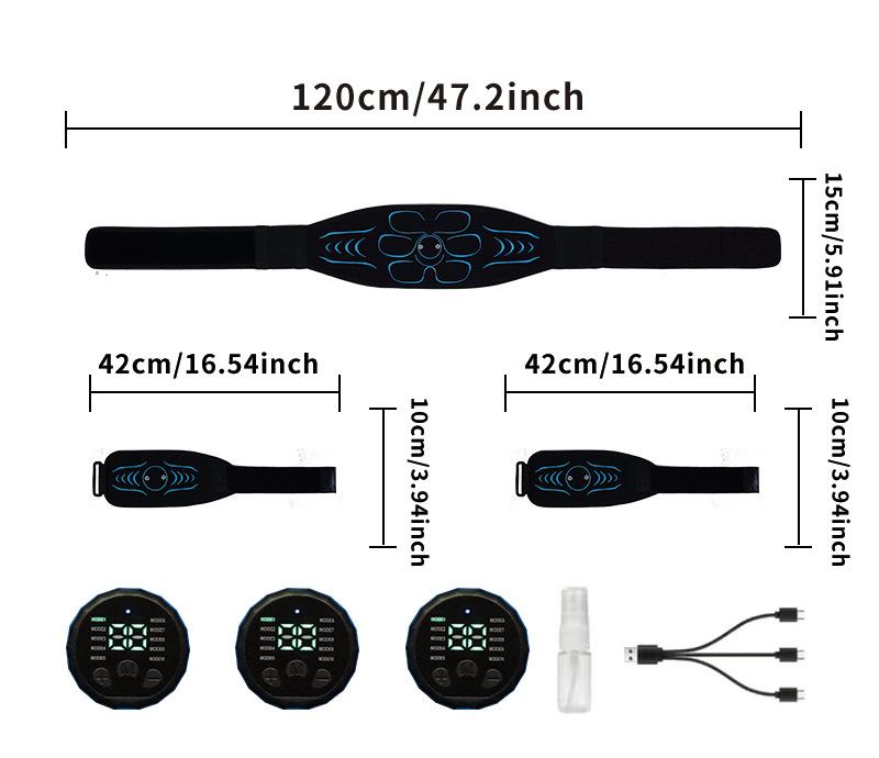 Fitness Training Belt EMS Massage Belt Slimming Waist Trainer - Silicone Support Multifunctional for Gym and Outdoor Sports