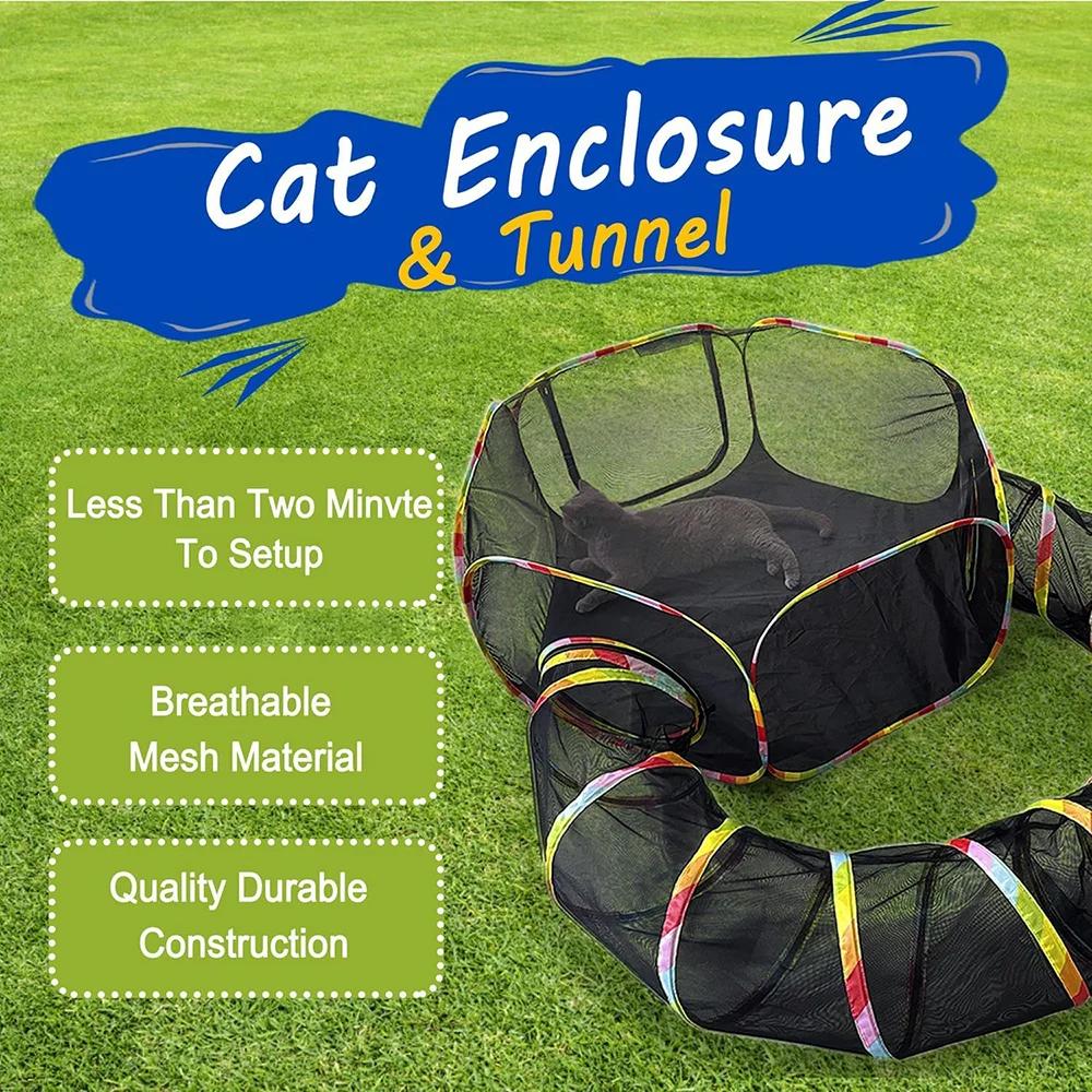 Outside House for Indoor Cats Playground Portable Foldable Tent Tunnel Small Animal Friendly Design for Cats Playing