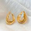 EManco ACC Style Minimalist Hoop Earrings with Mobius Loop Design and 18K Gold Plated Finishing